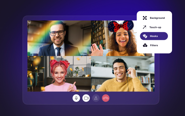 Video call with AR backgrounds and masks
